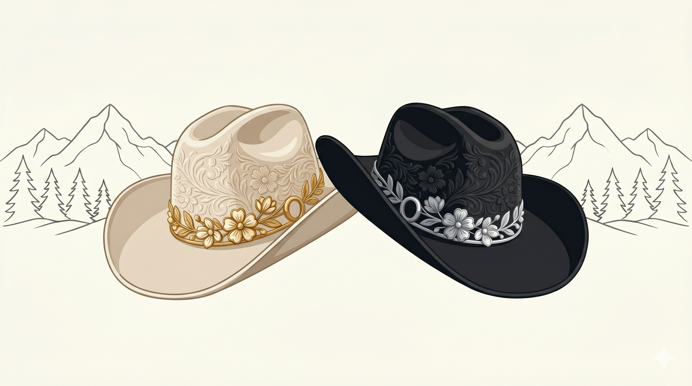 Two cowboy hats